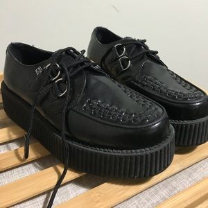 T.U.K Black Leather Viva Creepers